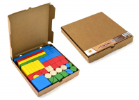 Конструктор детский деревянный "Строитель" настольный 65 элементов